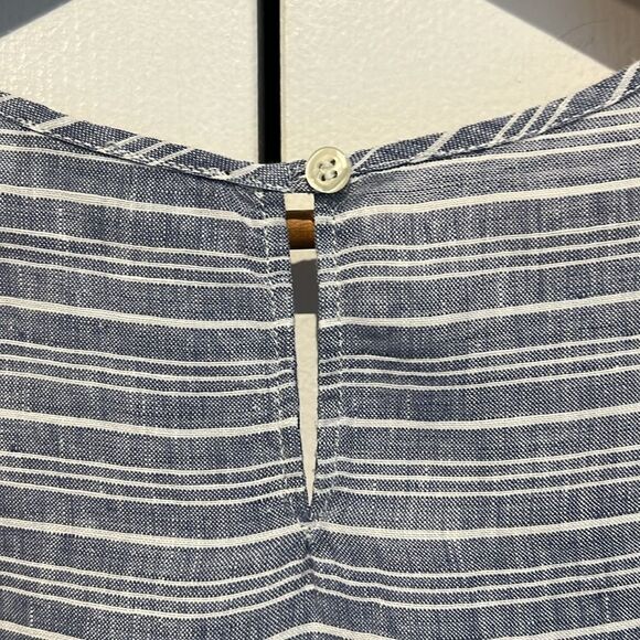 Lord&Taylor‎ Blue/White Striped Sleeveless Linen Top Size L - Picture 7 of 10